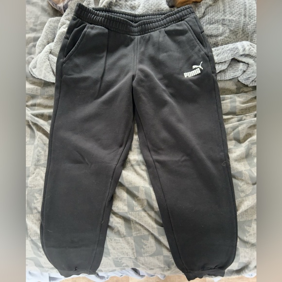 Men’s Black Puma Fleece Joggers Size XL - Picture 1 of 3